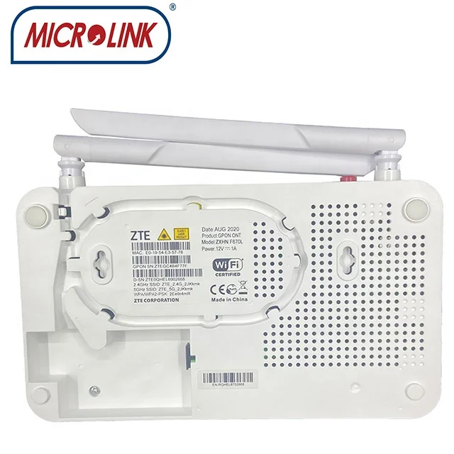 F670L  GPON ONU ONT modem 4GE+1POTs+ 1USB+ Dual Band 2.4G&5.8G AC WIFI6 GPON router for ZTE
