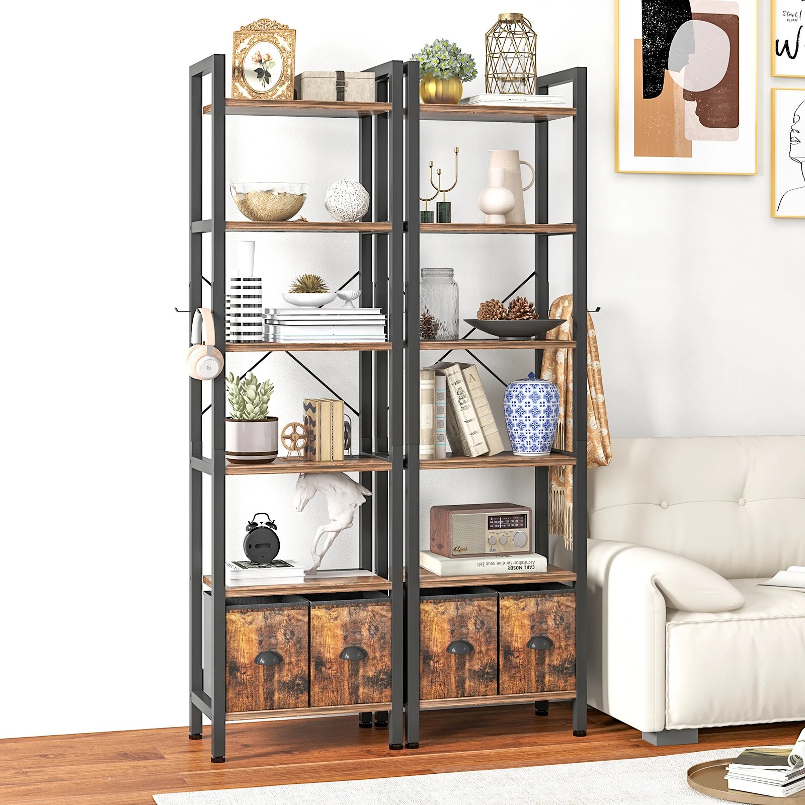 Customized Modern Design Wood Supermarket Shelves for Retail Store Commercial Shop Home Furniture for Warehouse Living Room Use
