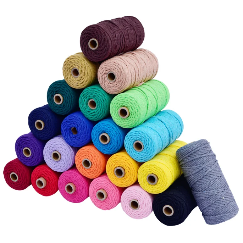 100m Cheap Colored Creative DIY Braided Ropes Cotton Rope