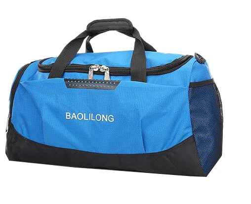 Custom logo waterproof Fitness duffel bag football basketball sports gym bag with bottle holder wet pocket shoes compartment