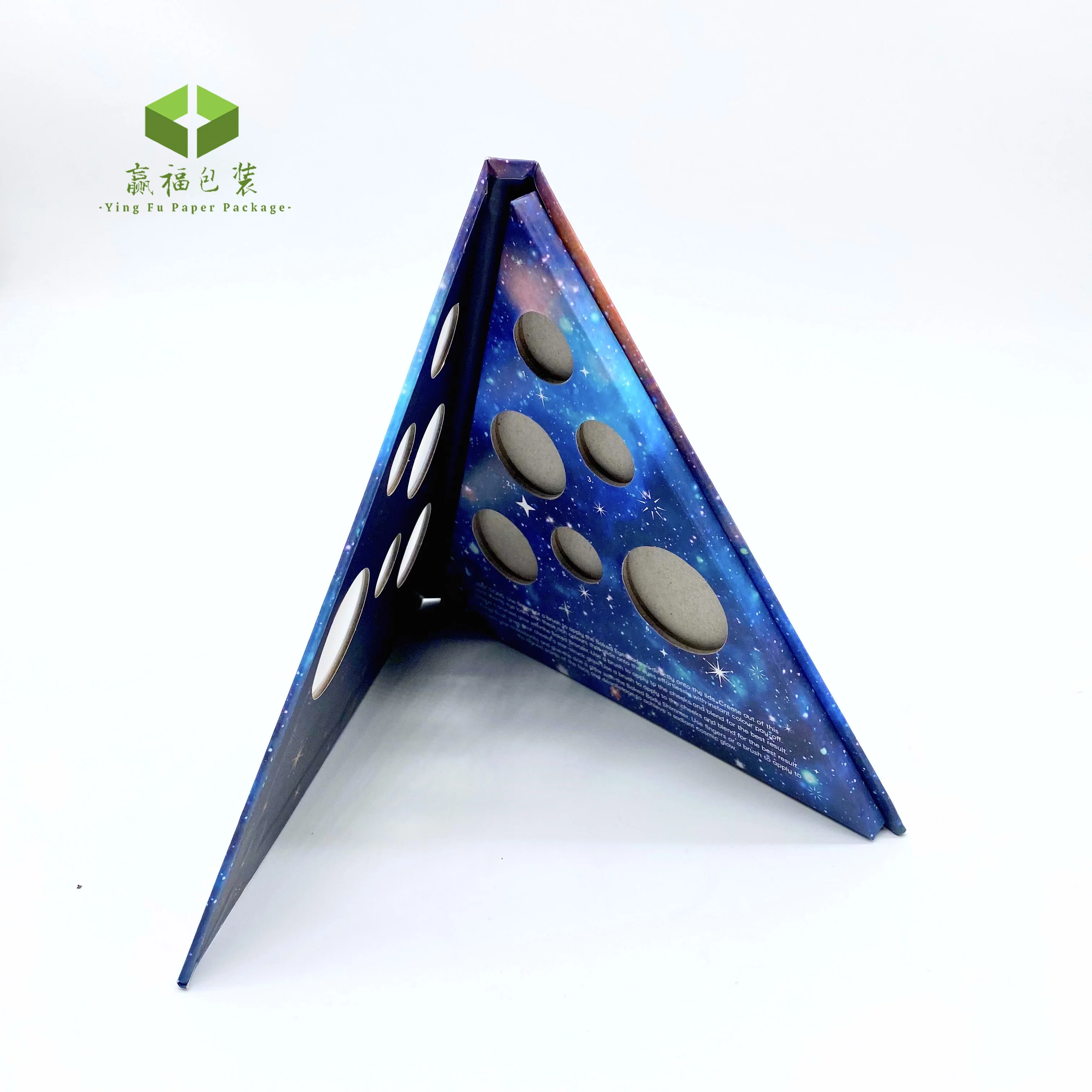 Eco friendly Custom empty tin book palette private label magnet cardboard makeup eyeshadow pallet packaging