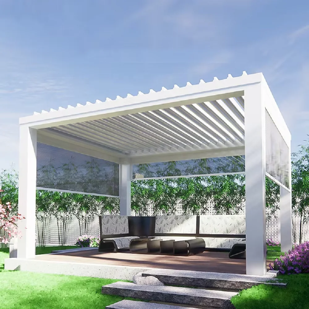 2-20% Discount Freestanding Metal Arches Deck Canopy Electric Awnings  Garden Gazebo Bioclimatic Louvered Aluminum Pergola Kits