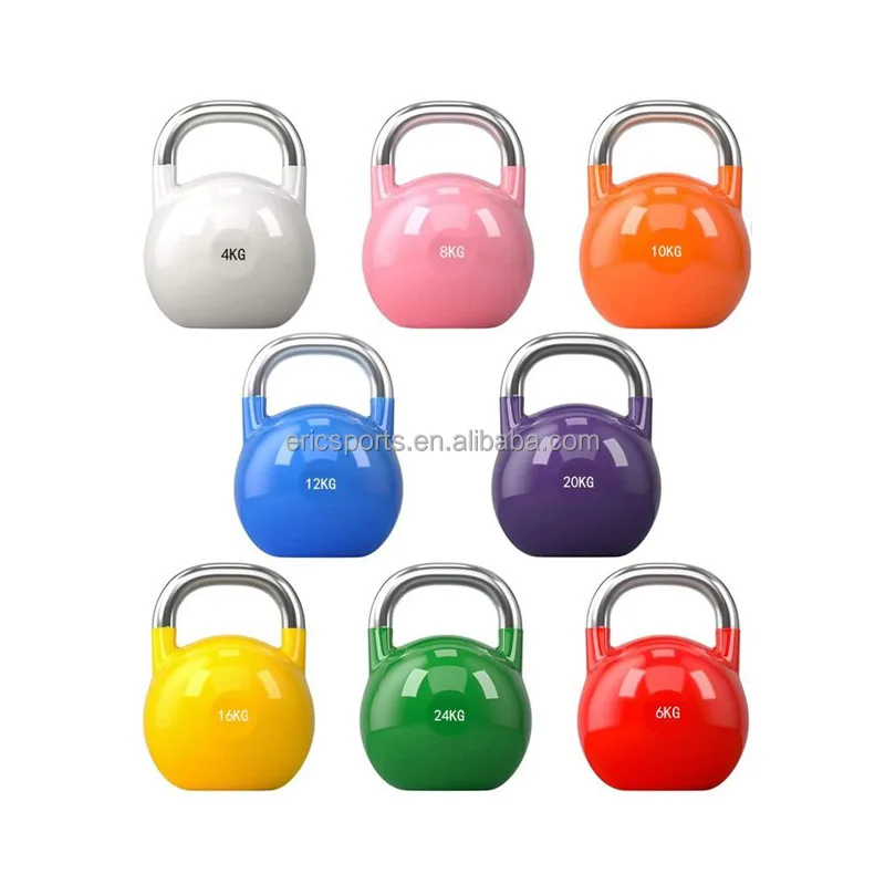 Colorful Gym Workout Fitness Equipment Painted Competition Kettlebell Cast Iron Kettlebell
