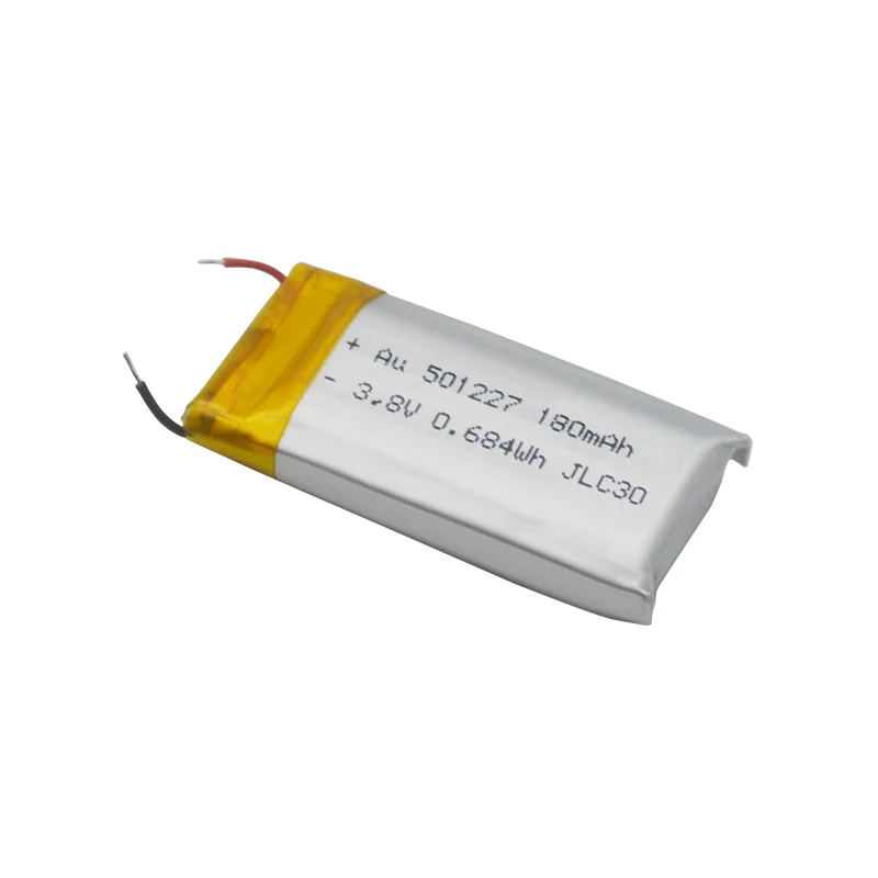 2022 AUG Customized Lipo Battery 3.8V 180mAh 501227 Lithium Polymer Battery for Consumer Electronics GPS Tracker