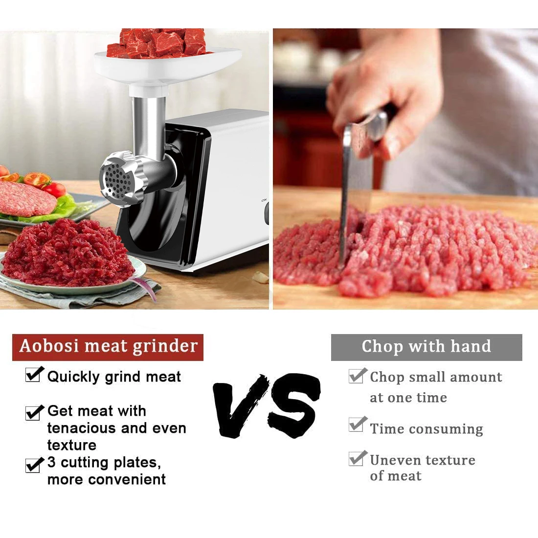 Heavy Duty 3 In 1 Sussage Stuffer Automatic industrial Meat Grinder kitchen Household Electric Meat Grinder