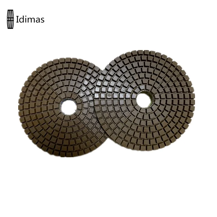 2.5mm 4 Inch Copper Abrasive Diamond Marble Polisher Quartz Polishing Pads For Stone Granite Gemstone Grinding