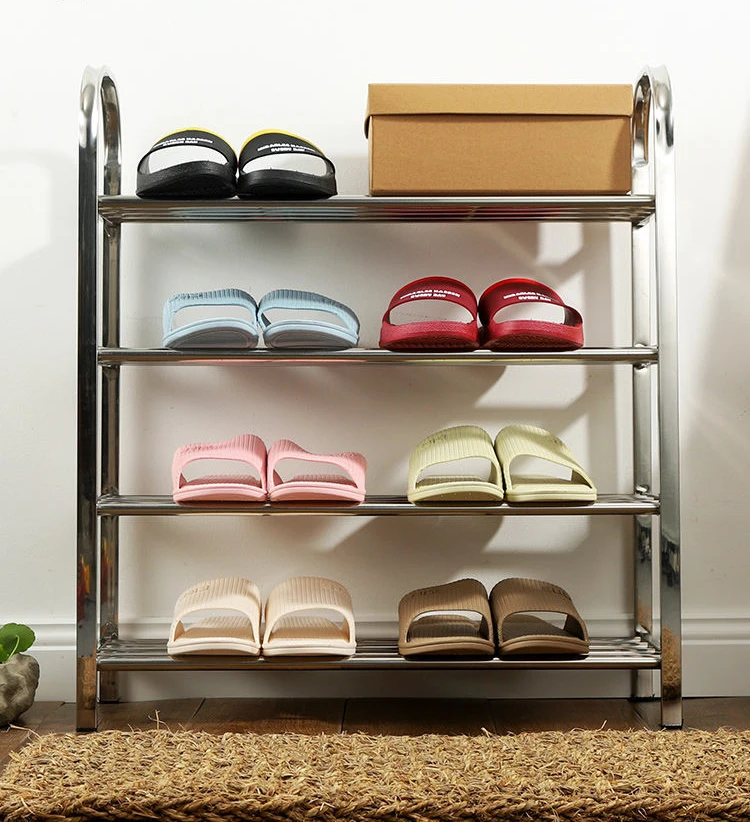 Multi-functional Home Storage Organization Shelf 4 Tiers Steel Shoe Rack