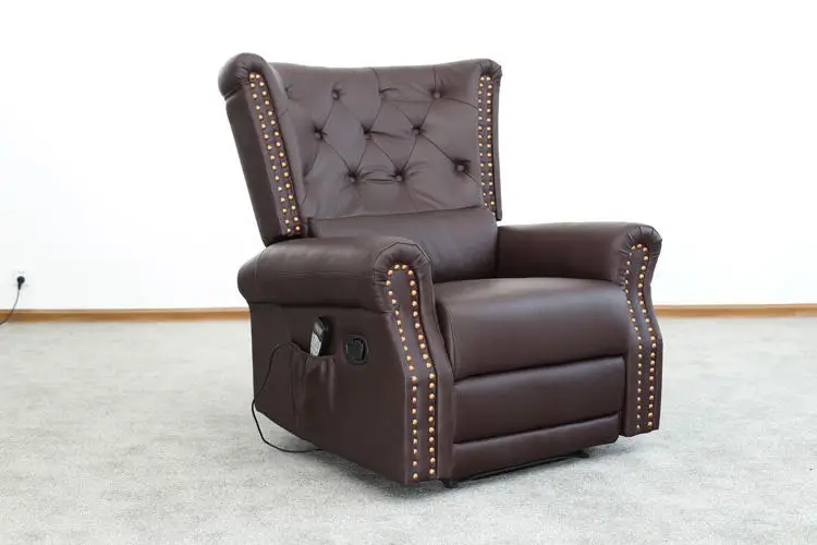 Massage Manual Electric Sofa Living Room Furniture Professional Supplier Swivel Glider Chair Brown Leather Recliner Chairs