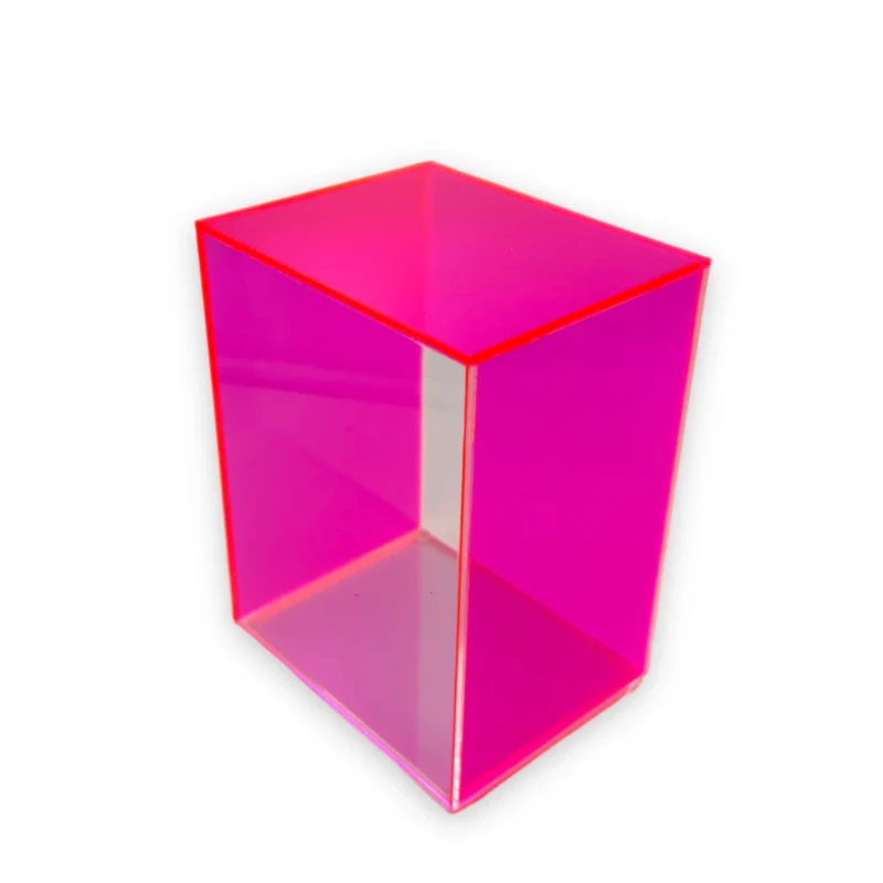 Fluorescent Neon Pink Hard Acrylic Collectible Toy Case Figures Funko Pop Box Protector