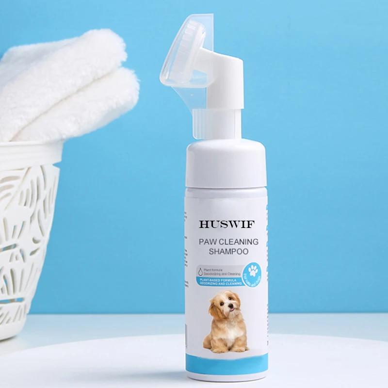 Low Moq Private Label No Rinse Moisture Quickly Clean Waterless Paw Care Cleansing Foot Foam For Pet