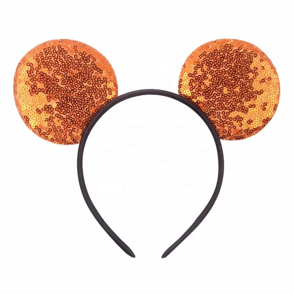 Custom Wholesale Fashion Hair Hoop Sequin Mouse Ears Baby Girls Hair Band For Travel Birthday Party