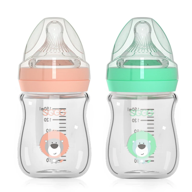 OEM Services Premium Quality Baby Feeding Bottle Wide Neck  Baby Glass Feeding Bottle