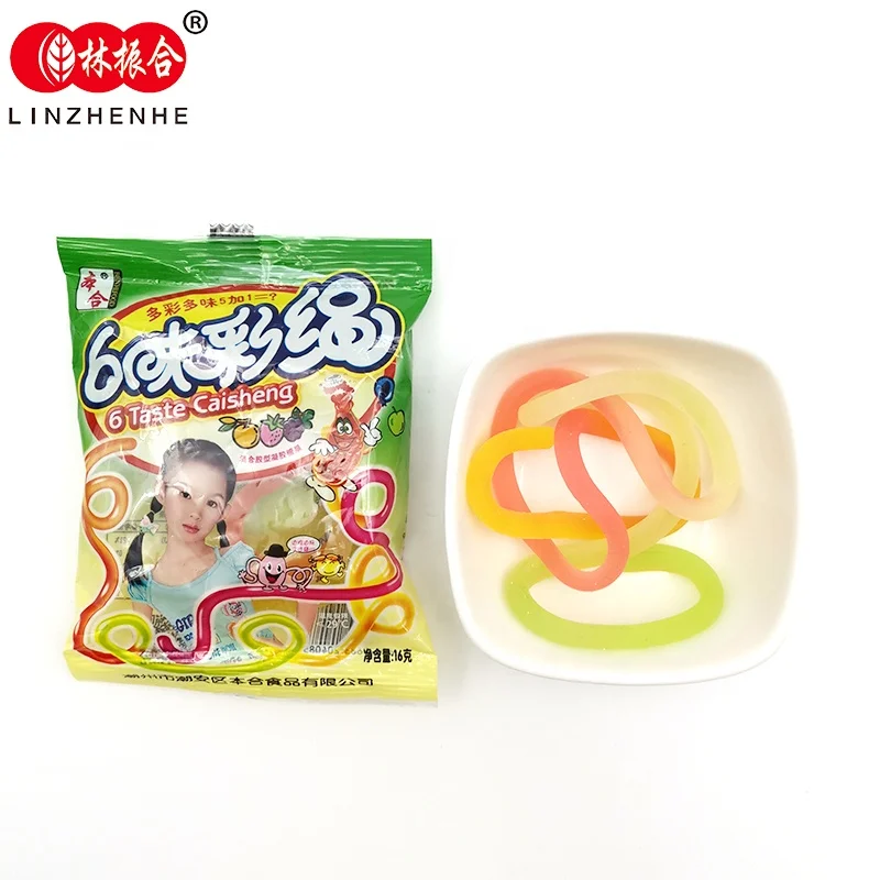 Bag package yummy fruit flavor candy string juicy gummy candy