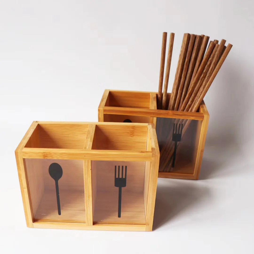 Органайзер для столовых приборов, корзина, вилки, ложки, ножи, подходящая кухонная посуда, деревянная бамбуковая посуда, держатель для столовых приборов