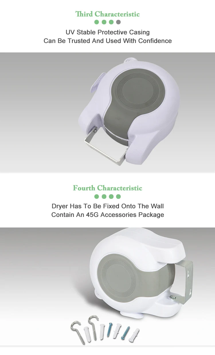 Складка agianst стены Выдвижная кабельная катушка одежда стиральная линия