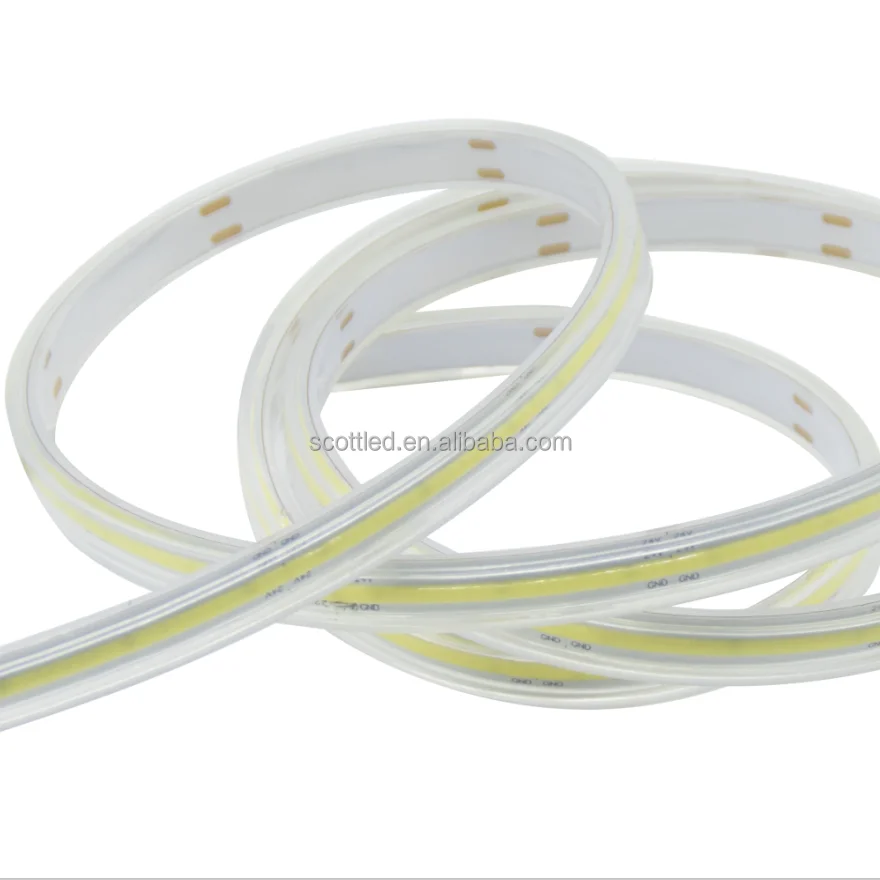High Density LED Tape Ribbon Light DC12V 24V 528leds/m  IP67 White   Flexible COB LED Strip