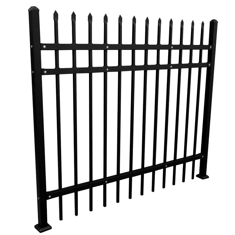 Cheap Galvanized Steel Pipe Fence  Wrought Iron Zinc Steel Fence Panels