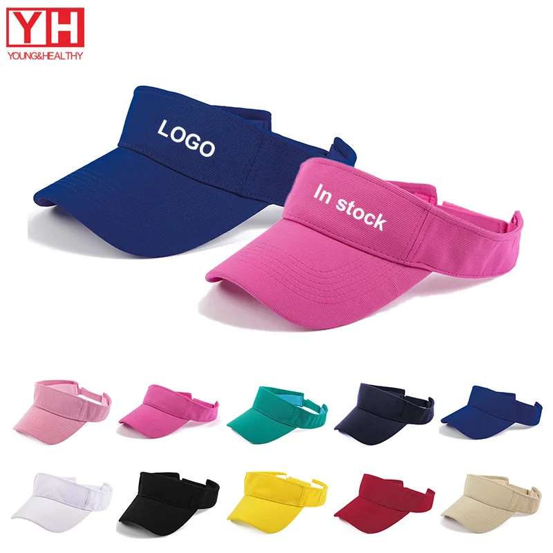 Polyester Adjustable Colorful Sports Golf Sun Visor Cap Wholesale Visor Hat