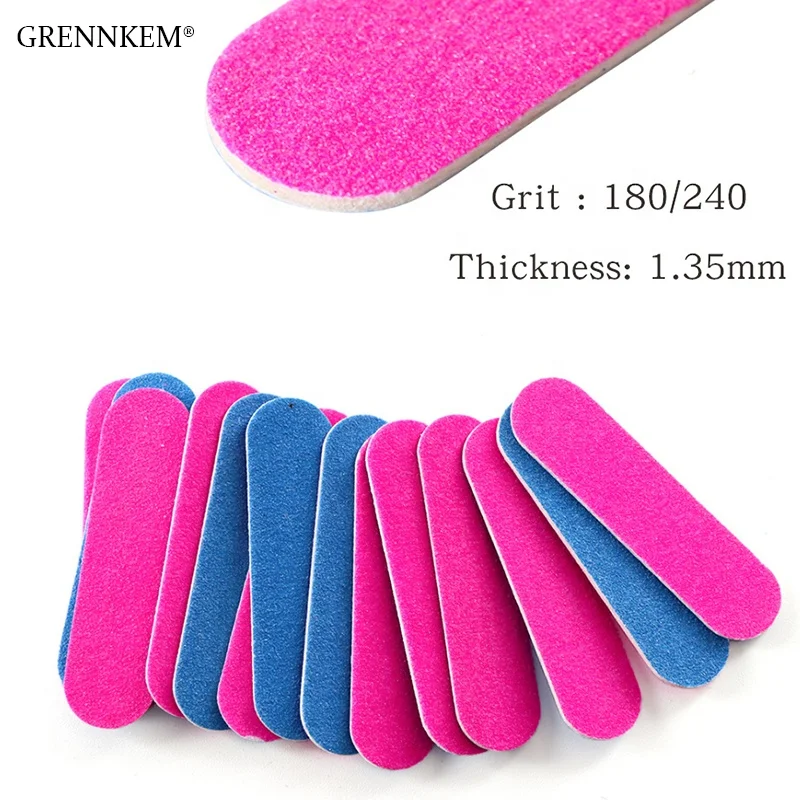 GREENKEM 100Pcs/lot DIY 180/240 Colorful Wooden Nail File Buffer Pedicure and Manicure Mini Nail Files