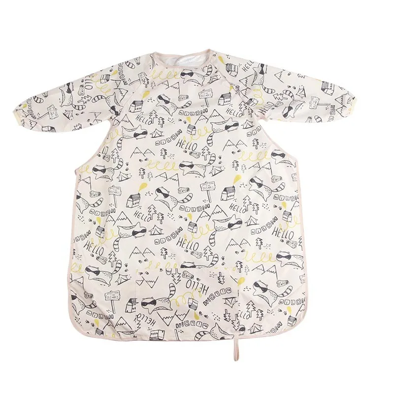 Hot Sale Pocket Waterproof Baby Bibs Baby Apron Bib Long Sleeve Bib