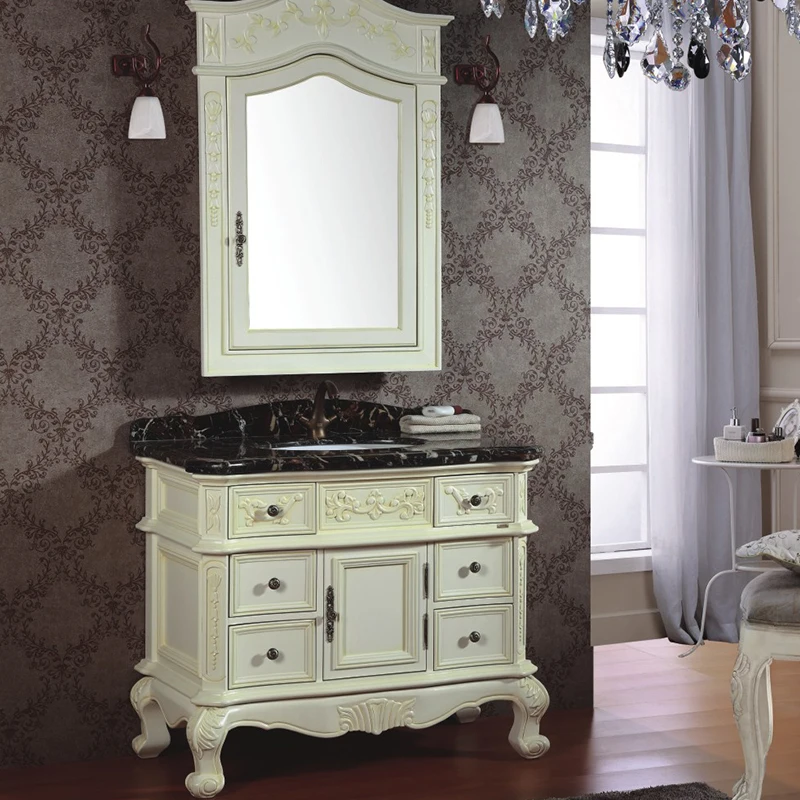 New Design Luxury Wooden Bathroom Cabinet Solid Wood Vanity