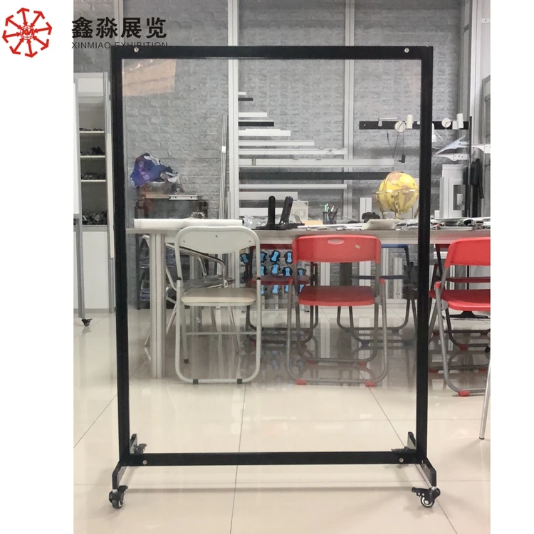 Portable Free Standing Acrylic Barrier 900X1500mm with Wheels Fast Delivery Floor Rolling