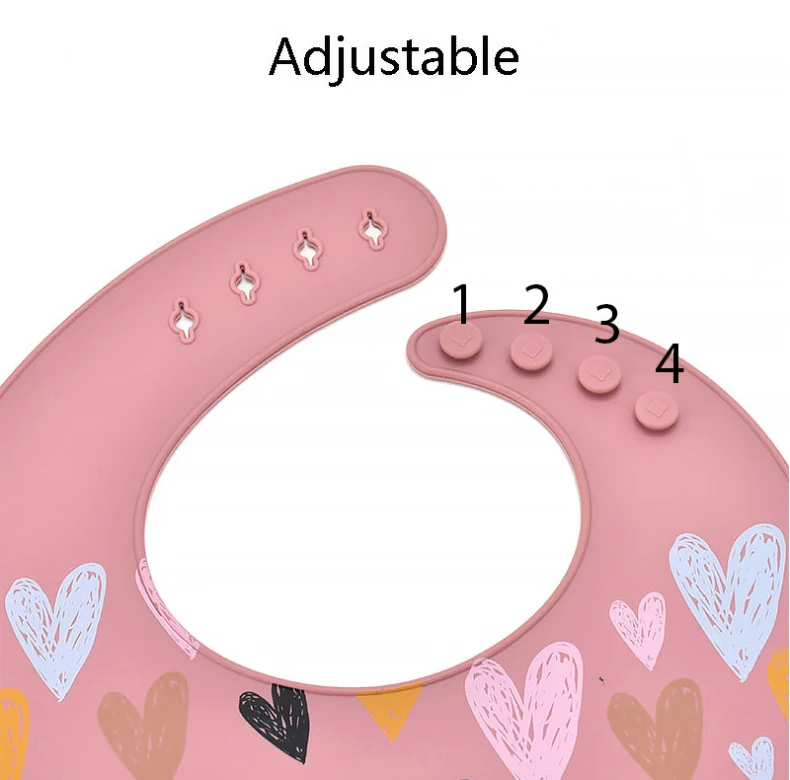 Bavoir en silicone Water Proof Bibs Silicon Babero Bebe Roll Up Silicone Bib Set Custom Prints Baby Bibs