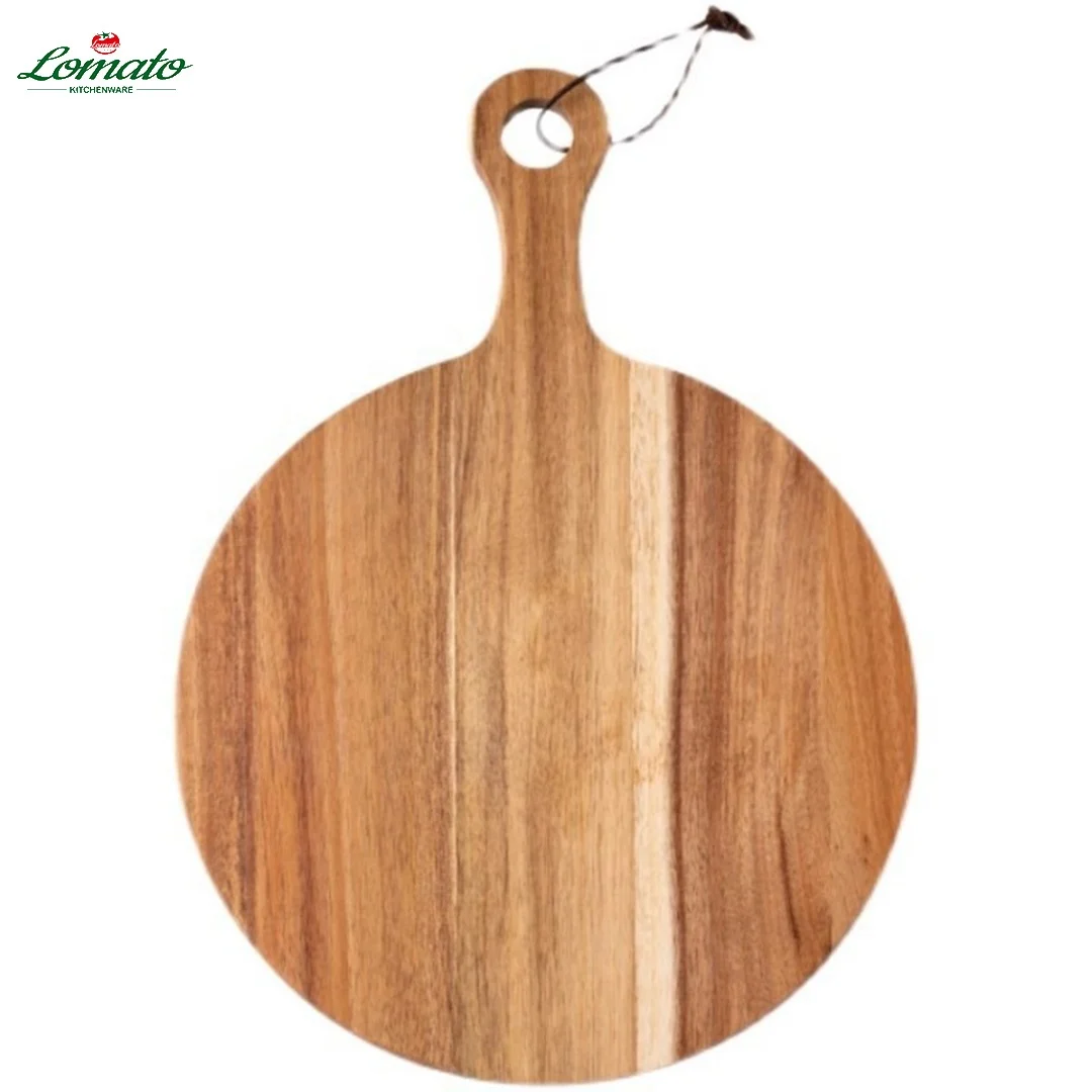 Japanese style solid wood baking seving tray acacia wooden Western food bread fruit steak pizza cutting  board for restaurant