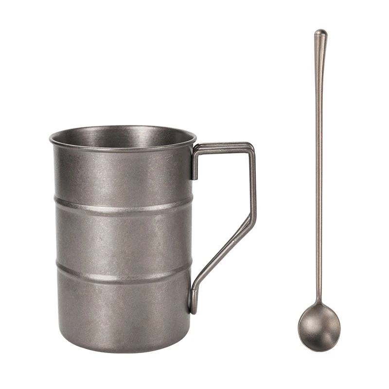Уличная спортивная металлическая винная пивная чашка из нержавеющей стали 304, Ностальгический креативный Ретро стакан для воды в индустриальном стиле для кемпинга и пешего туризма