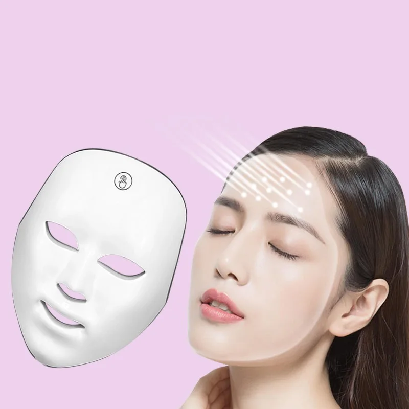 2024 Professional 7-Color LED Phototherapy Beauty Mask RF Infrared Therapy Light US Plug Anti-Acne Facial Mask