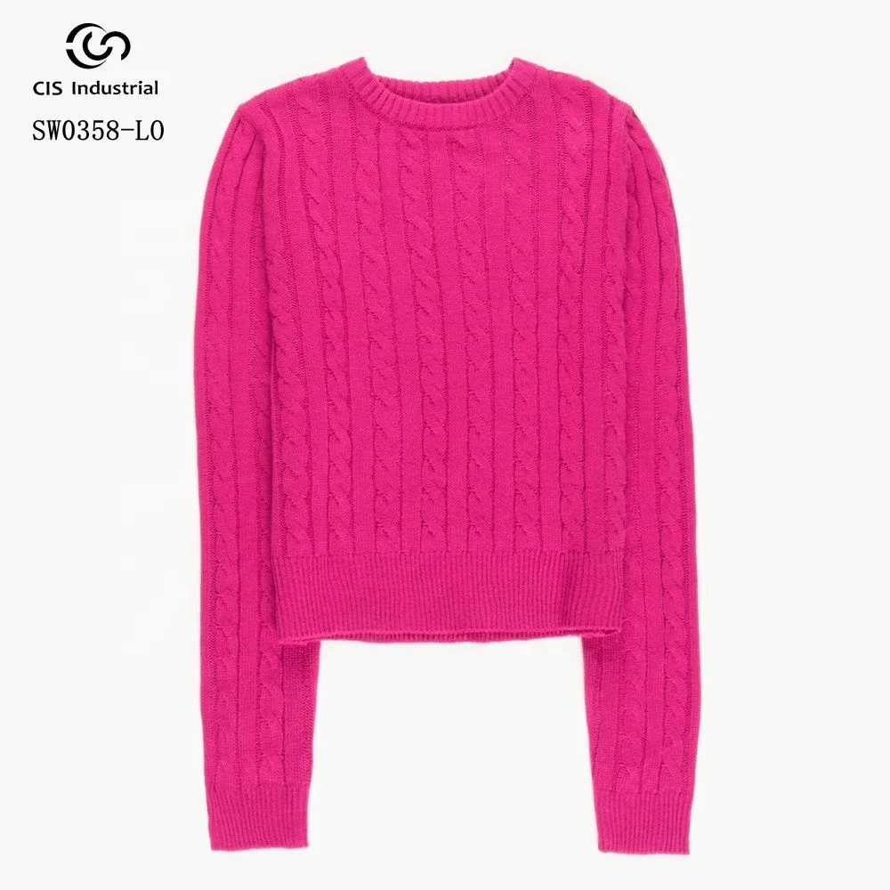 Sweater manufacture custom woven tapestry sweater hand knitted twist jacquard woollen sweater for women pullover top