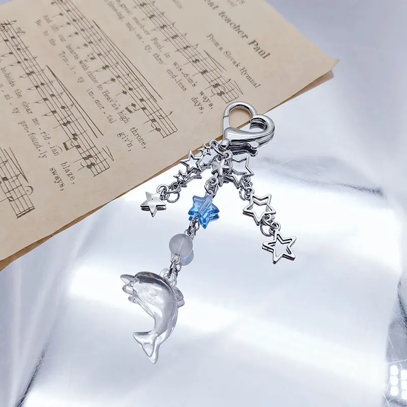 Wholesale Y2K Star Keychain Dolphin Metal Keychain Ocean Animal Keychain Charms Oceanarium Souvenir Gift