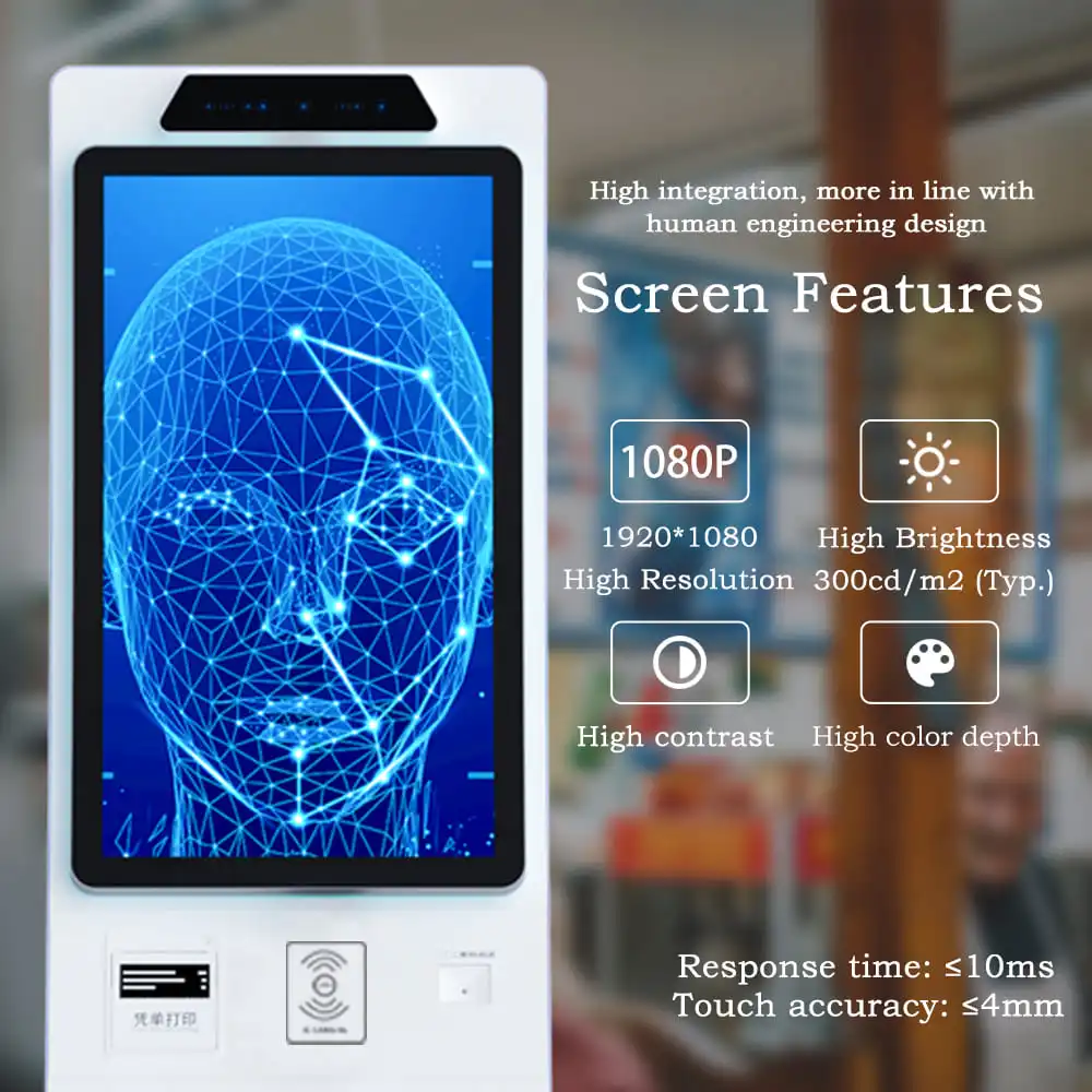 23.6/32' Room Card Dispenser Ticket Printer Kiosk Self Check In kiosk In Hotel Self Service Cash Recycler Payment Machine Bank