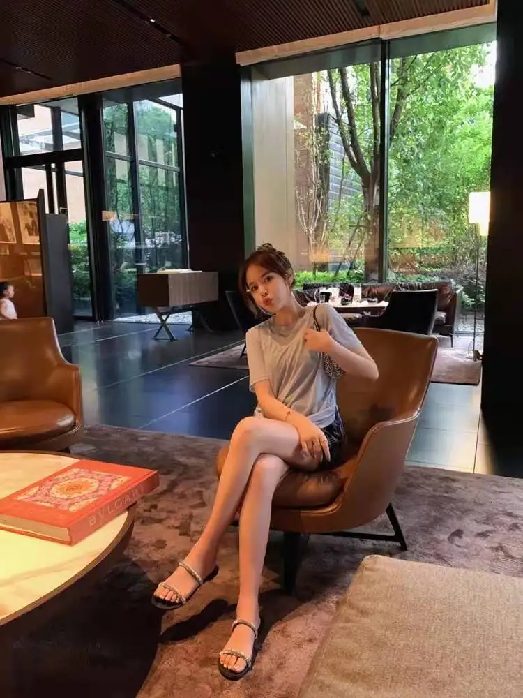 2022 Summer New Fashion Women Sandals Shoes High Quality Flat Sandals Custom Logo Latest Ladies Slippers