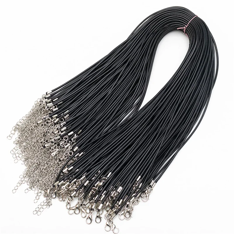 new 1.5mm Black Brown Colorful Leather Cord Adjustable Braided 45cm Rope For DIY Necklace Bracelet Jewelry