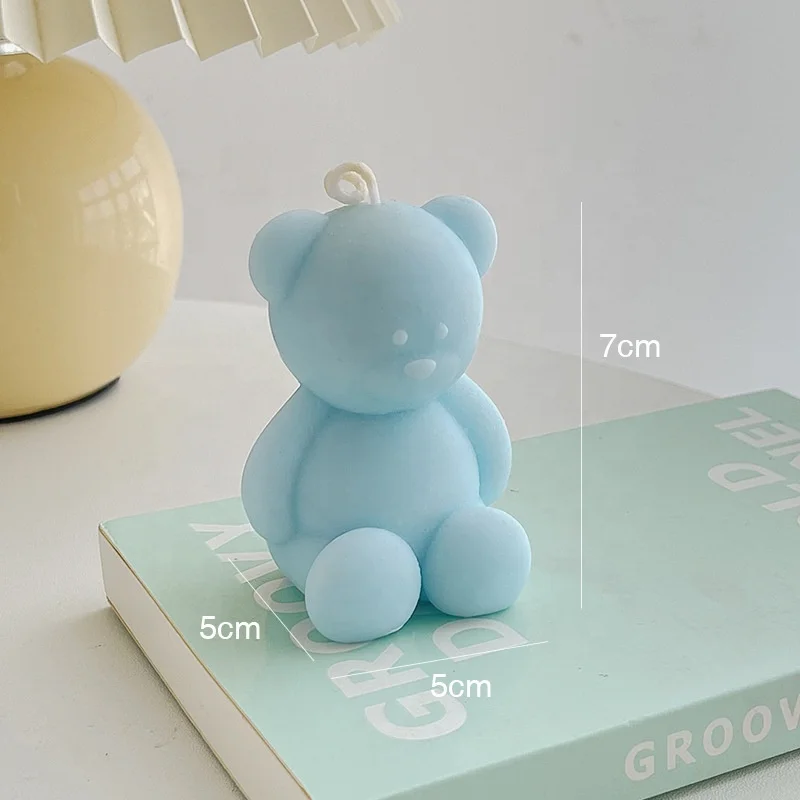 Multicolor Ins Cute Teddy Bear Bougie Photo Props Home Decoration Creative Gift Bear Shape Fragrance Birthday Soy Wax Candle