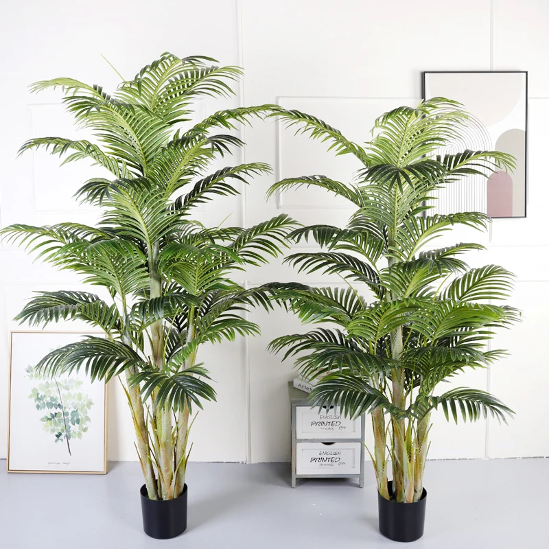 factory artificial palm tree bonsai for indoor outdoor faux palm trees green plants with pot for home hotel office decoration