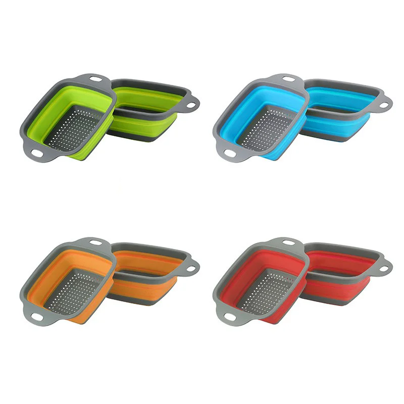 Silicone Collapsible Kitchen Colander Space-Saver Folding Strainer Colander