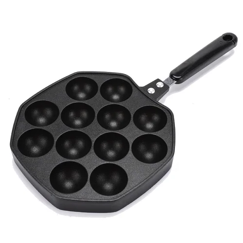 12 Holes Household Kitchen Non-stick Coating Cast Aluminium Takoyaki Maker Mold