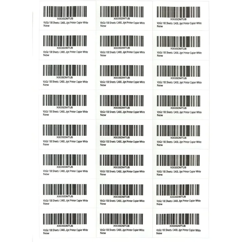 Clear Printing 24 Ups A4 Size Inkjet Laser Labels Self Adhesive Office Address Folder Label Sticker