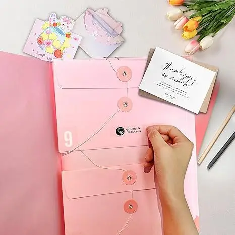 Latest Easily Multi-pocket plastic Pockets Document Organizer file Folder For Document