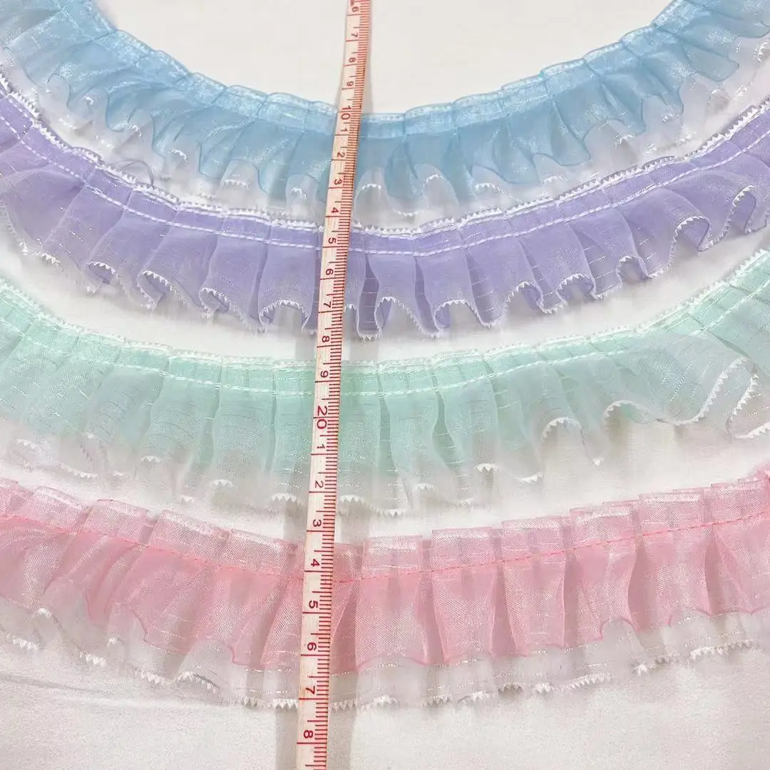 Decorative Lace TrimDoll Clothes, Apparel Beaded Ruffled Lace Trim, Gathered Lace Trim