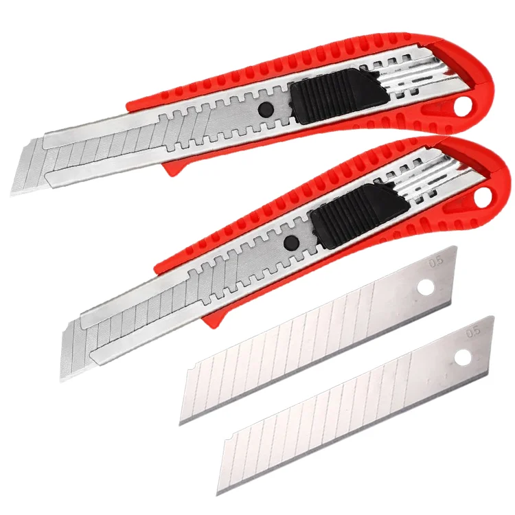 Lock blade cardboard box knife cutter plastic multi functional retractable knife paper cutter