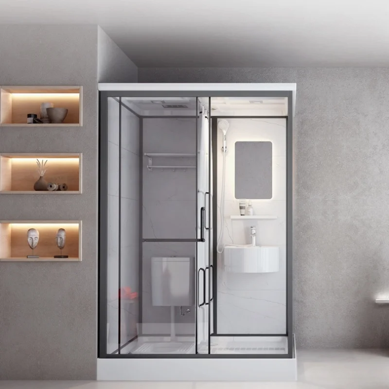 China Modern Design Glass Shower Room Swing Bathroom Glass Shower Doors Shower Cabin Simple Rectangle Straight Aluminium Alloy