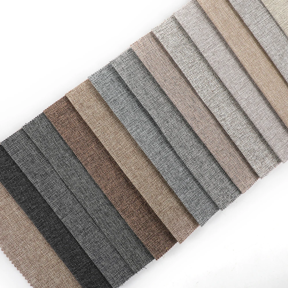 New Design 100% Polyester Woven Fabric for Living Room Sofas Breathable Plain Dyed Couch Material for Home Textiles