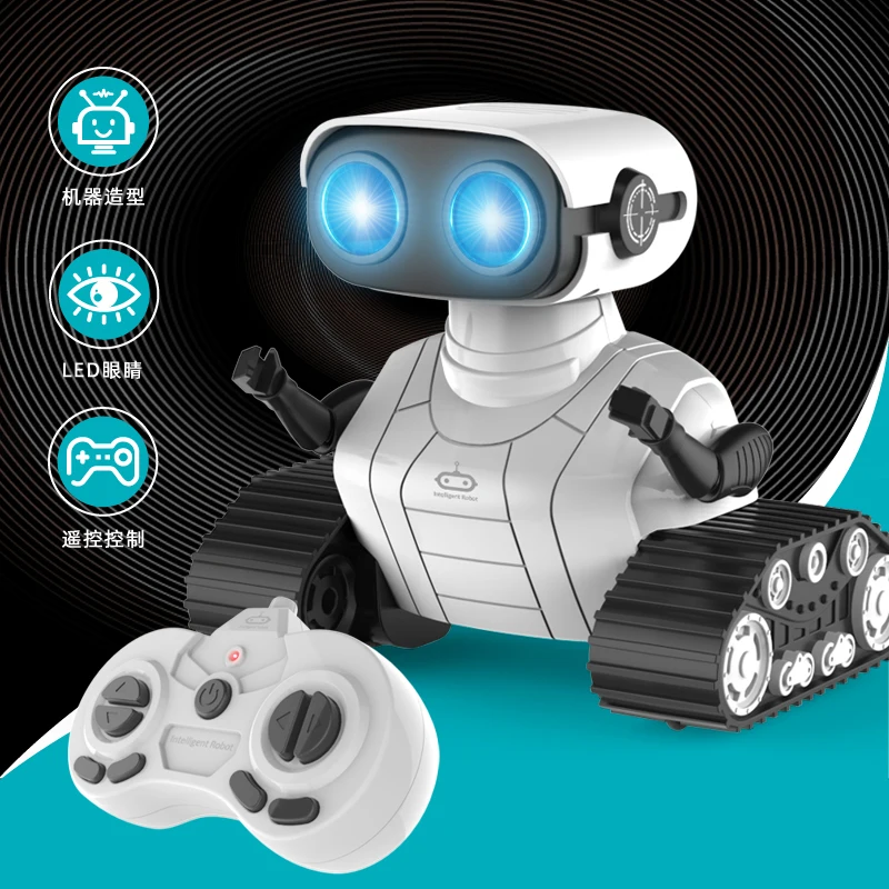 2024 Hot product cute rc plastic robot toy small children toys with light eyes Intelligent child education toy robot