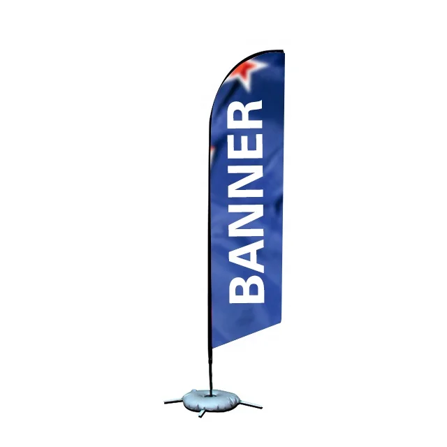 CUSTOM FLAG 3x5ft Beach banner wing flag with fiberglass flag pole giant telescopic Advertising Wind Outdoor Custom Feather