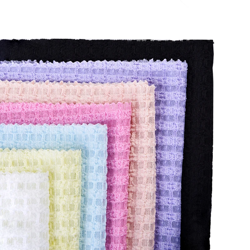 Fashion Fabric Manufacturing 3%Spandex 97%Polyester  Crepe Jacquard Knit Crinkle Fabrics For Dresses