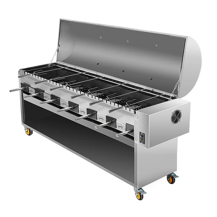 High Quality Automatic rotating charcoal barbecue grill machine automatic rotating bbq grill