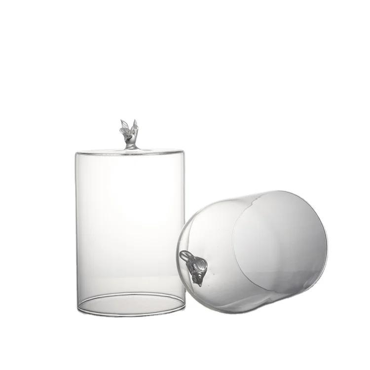 
Decorative Clear Glass Dome/Tabletop Centerpiece Cloche Bell Jar Cover Food Plate Lid Baking Cake Dessert Cover for Home Kitchen 